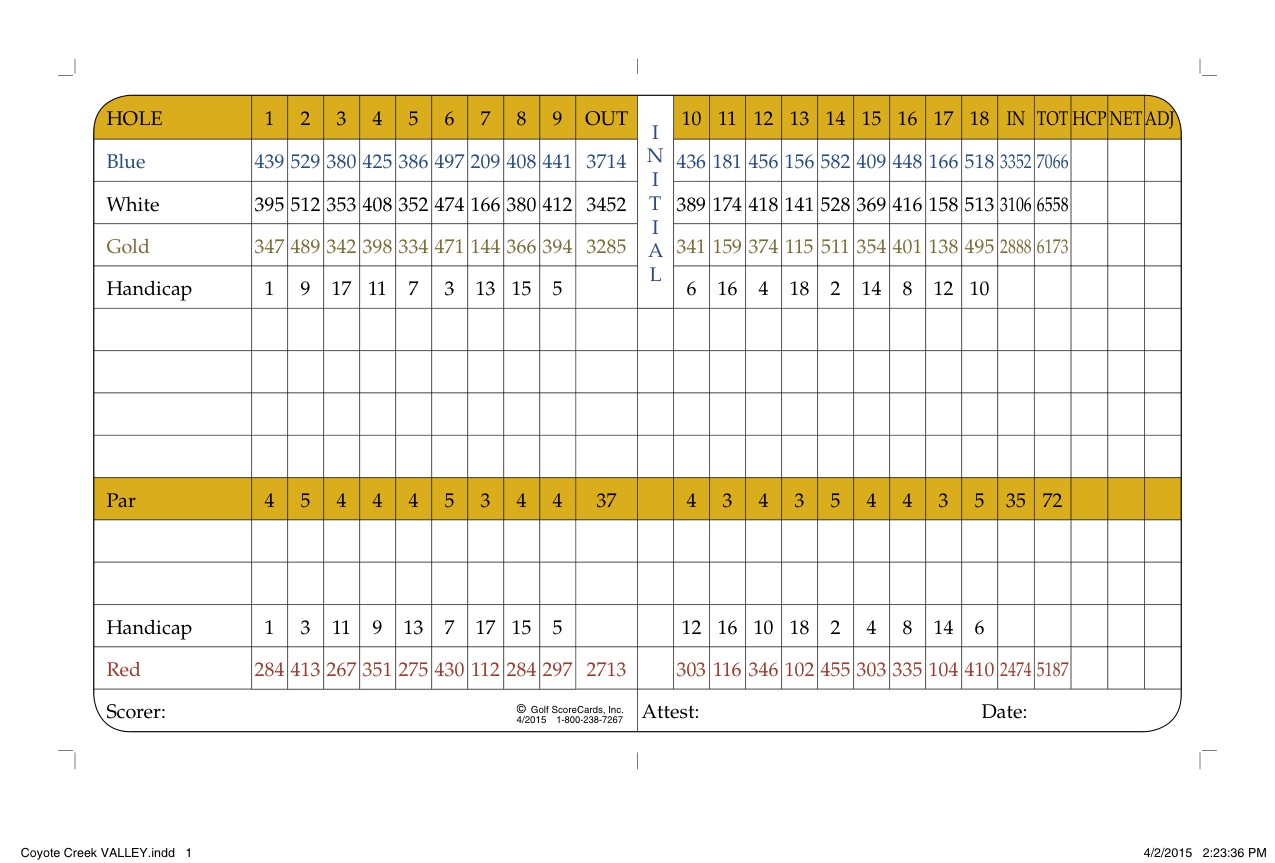 Course Details – Coyote Creek Golf Club