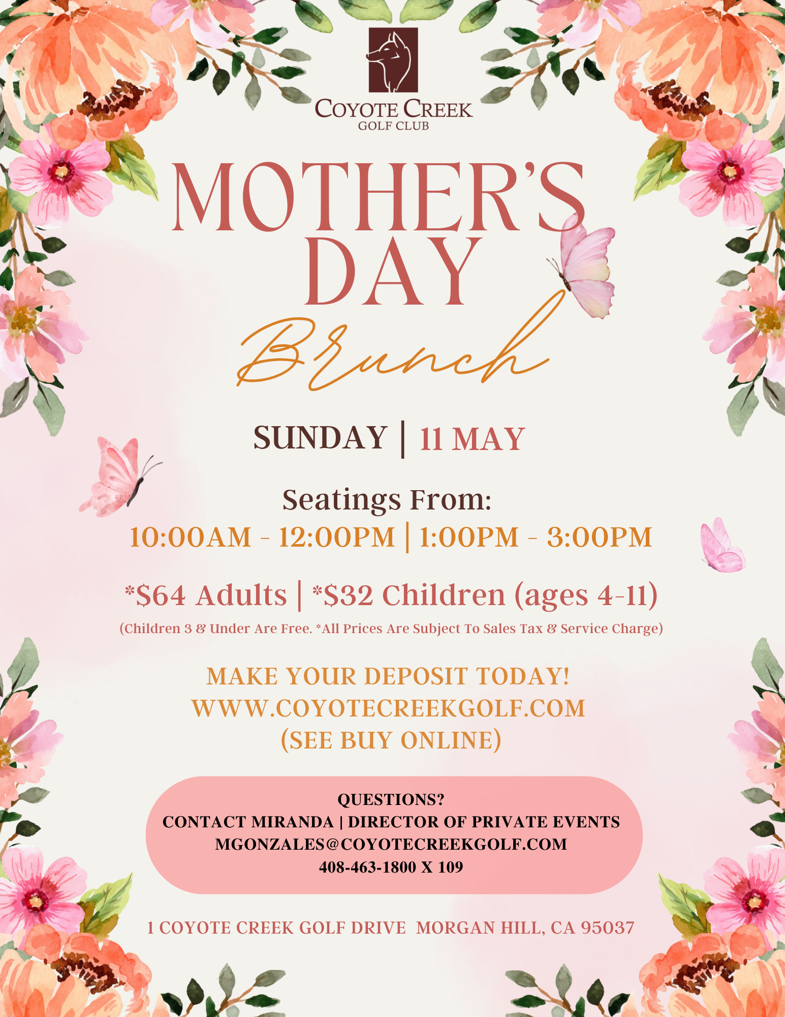 CCGC Mother's Day Brunch 2025 Info Flyer